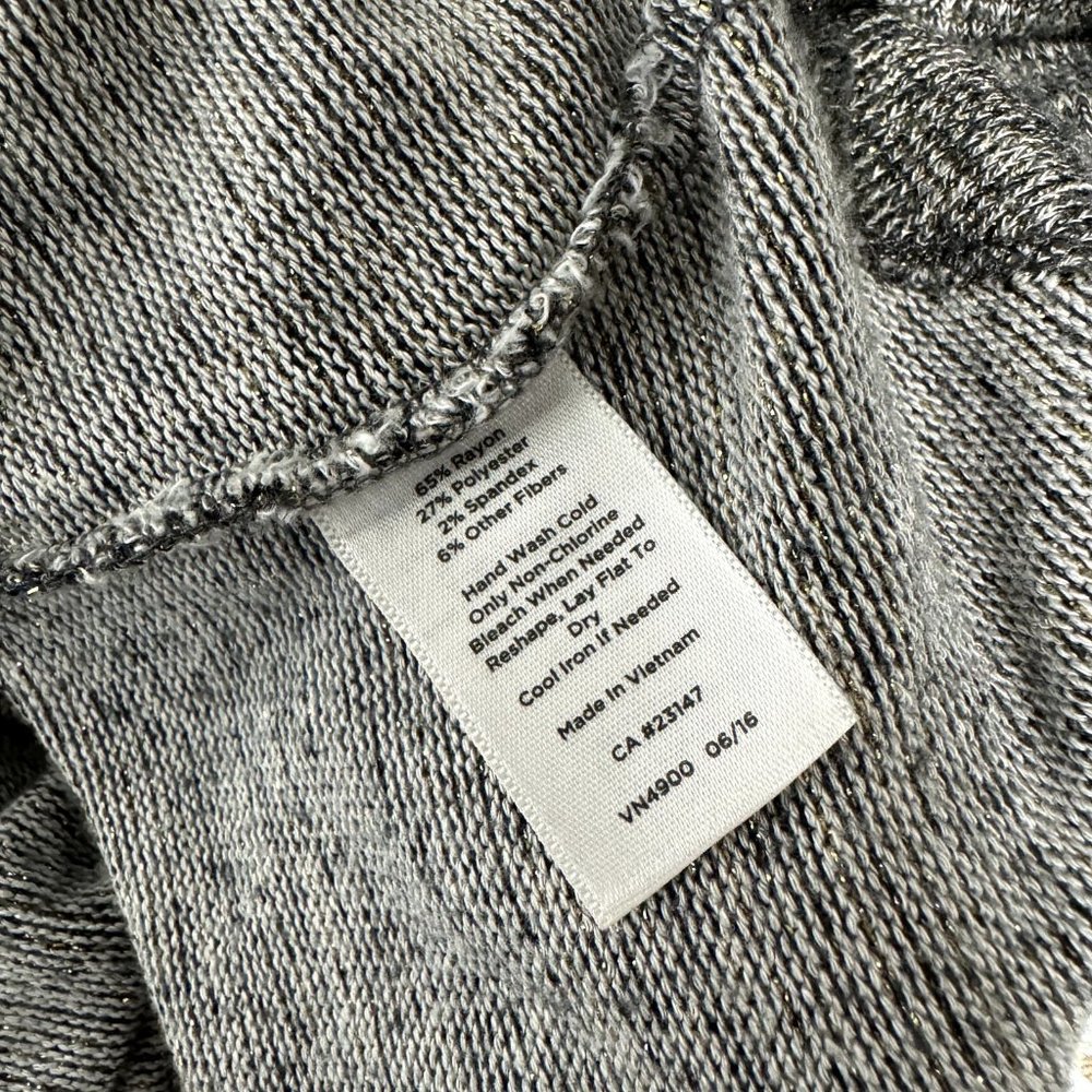 Talbots Cowl Neck Sweater Size XL Extra Large Gray Gold Brown Knit Stretch Shirt - Picture 8 of 9